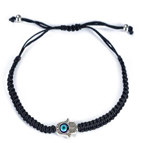 Bracelets porte-bonheur Kabbale en fil noir Hamsa, breloque mauvais œil turc, bijoux d'amitié faits à la main pour femmes, 20 pièces, 225W