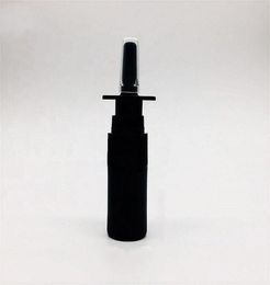 Barco 4pcs 10ml034oz Botella de pulverización nasal negra HDPE con bomba de pulverizador nasal atomizadores vacíos de maquillaje cosmético1181809