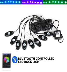 expédier 8pc RGB rock light mini lampe de travail à distance LED pour 4x4 hors route ATV UTV SUV RV chariot de golf camion véhicule Rock Crawler buggy 4151848