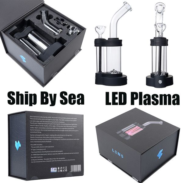 Ship By Sea 14mm Femelle LED Plasma Narguilés Perc Pecolator Verre Bong Glow In The Dark Dab Rigs Coffret Cadeau Starters Kits WP2234