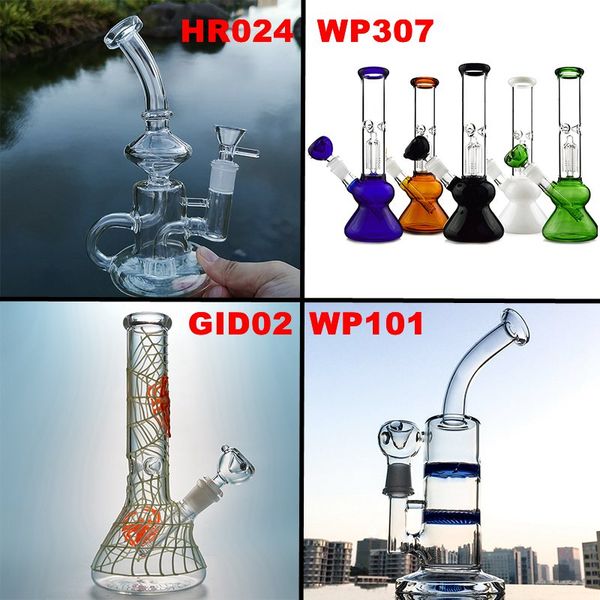 Ship By Sea 4 Styles Condenseur Bobine Verre Bong Freezable Rig Big Heady Waterpipe Bécher Construire Bong Diffuse Downstem Dab Rig Big White