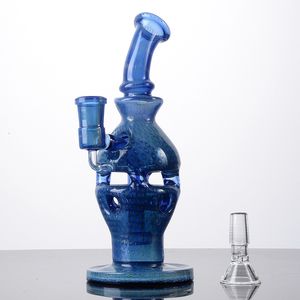 Ship By Sea Faberge Fab Egg Hookahs 8 pouces New Heady Glass Bongs Blue Showerhead Perc Pipes à eau Dry Herbal Bong Oil Dab Rig Factory Supply