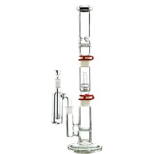 Ship by Sea Honeycomb Disc Perc Hookahs 3 cámaras Cúpula Cabezal de ducha Bongs de vidrio Clip de plástico Construya un Bong Oil Dab Rigs con Ash Catcher Water Pipes