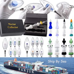 Schip by Sea NC Smoke Accessoires Diamond Cut Matrix Birdcage Percolator O Ring 3 Dots Anti-rollende Nector Collector Kit Titanium Quartz Ceramische tips Bubbler