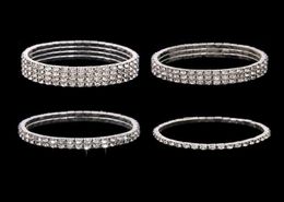 Navire pas cher 3 rangées extensible bracelet argent strass mignon bal de fin d'année fête de mariage bijoux de soirée bracelet de mariée Accesso3437957