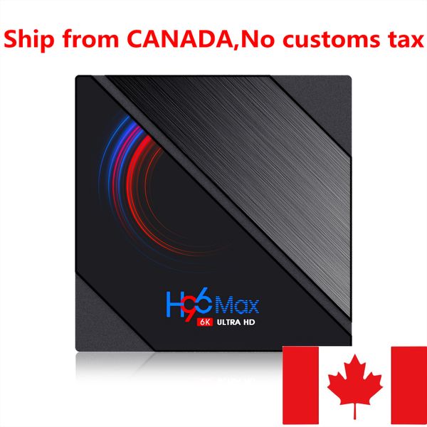 Navire du Canada H96 max H616 Smart TV Box Android 10.0 Netflix Youtube HD 6K Android 2 Go de RAM 16 Go de ROM Google