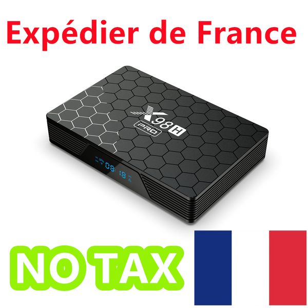 Expédié depuis la France Android 12 X98H pro TV BOX 2.4G 5G Wifi6 4GB 64B 32GB 2GB16GB BT5.0 Lecteur multimédia Récepteur Entrée HD Set top BOX