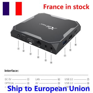 schip uit Frankrijk X96 MAX Plus TV BOX ANDROID 9.0 OS Amlogic S905X3 4GB 32GB 8K 1000M 2.4G 5G Dual WIFI quad core 4K