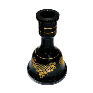 Envío desde USA / Accesorios para fumar / Base o jarrón de vidrio para cachimba con adorno en oro de 24k / Negro o Verde / Código GV24GN GV24BK