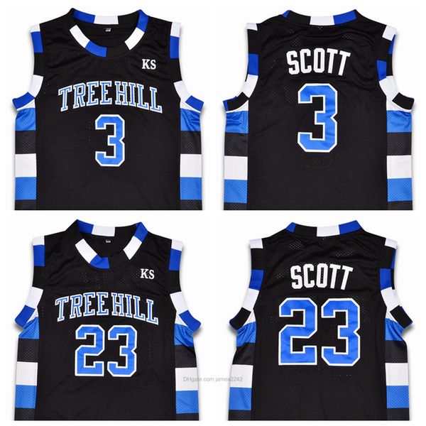 Ship From Us # 3 Lucas Scott La version film de One Tree Hill Basketball Jersey Brother Movie 23 All Ed Black Size S-3XL