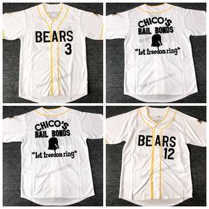 Enviar desde EE. UU. Bad News Bears Baseball Jersey 1976 Chico's Bail Bonds Kelly Leak Tanner Boyle Men's Stitched White Top Quality Jerseys