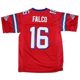 Navire de nous Shane Falco # 16 Les remplacements du film de football de football masculin cou cousu rouge s-4xl haute qualité