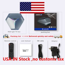 Envío desde EE. UU. A95X F4 TV Box Amlogic S905X4 Smart Android 10 4GB 2gb RAM 16gb 32GB ROM 2.4G 5Ghz Wifi RGB Light Set TopBox