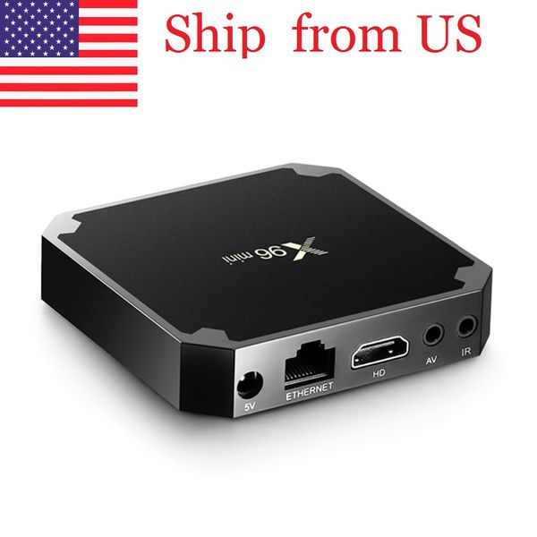 Envío desde EE. UU. x96 mini TV box android 7,1 OS 1gb 2gb ram 8gb 16gb rom 4k h.265 2,4ghz wifi