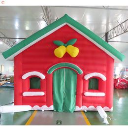 Verzend Outdoor Activiteiten 6x4m 7,5x4m Commercieel groot opblaasbaar kersthuis Bouncy Santa's Grotto voor vakantie Xmas Decoratie