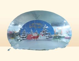 Verzend Outdoor Games Activiteiten Kerst opblaasbare Giant Snowglobe Human Size Snow Globe met tunnel voor volwassenen en kinderen8141548