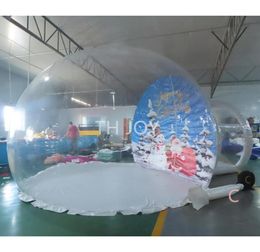 Enviar actividades de juegos al aire libre Globo de nieve gigante inflable de Navidad Globo de nieve de tamaño humano con túnel para adultos y niños 1792688