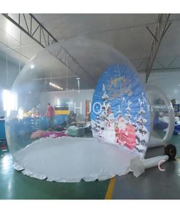 schip buitenspellen activiteiten Kerst opblaasbare gigantische sneeuwbol menselijke maat sneeuwbol met tunnel voor volwassenen en kinderen1310332