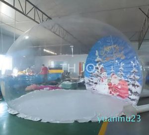 Envío de juegos al aire libre, actividades, globo de nieve gigante inflable de Navidad, globo de nieve de tamaño humano con túnel para adultos y niños