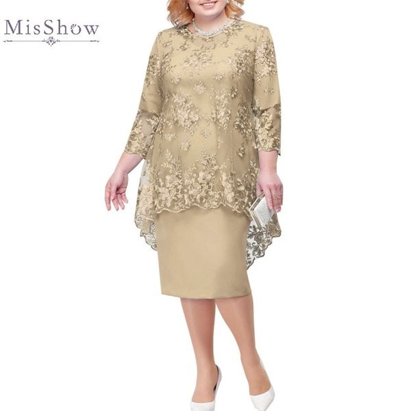 Ship Today Plus Size Madre de la novia Dresse Otoño Invierno Vestido de noche de dos piezas robe de femme Tealength 220527