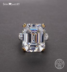 Shipei Natural Rectangle White Pink Sapphire Ring 925 Sterling Silver Sapphire Rings For Women Men Men Wedding Engagement5981339