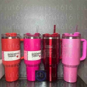 Verzending Co-branded USA Pink Holiday H2.0 40oz Mug Cosmo Chocolate Gold Tumbler Car Cup Target Blackness Coffee Valentijnsdag Gift Sparkling