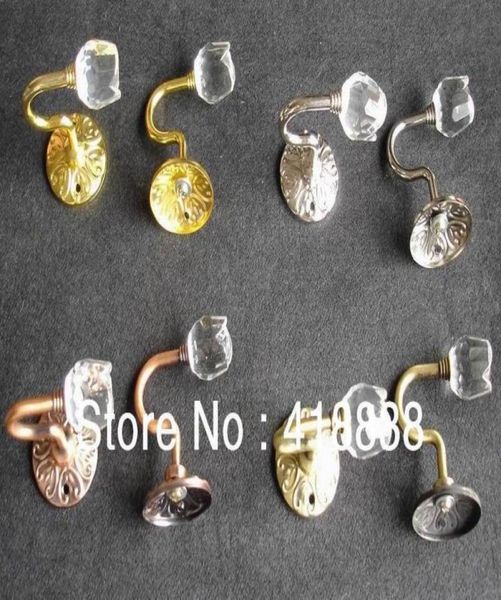 Shippig2 pièces grande taille Rose cristal attache mur crochet embrasse crochets rideau crochet porte-serviettes WS30096038278