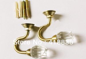 Shippig2PCSSet Rose Crystal Tie Back Wall Hook Tieback Hooks Gordijn Haak handdoek Hanger7358964