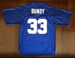 Verzending van US Al Bundy #33 Polk High Married With Children Men Movies Football Jersey allemaal gestikt Blue S-3XL Hoge kwaliteit