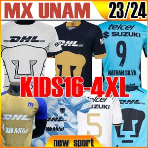 23 24 MX CLUb UNAM Cougar voetbalshirts AWAY nieuwe sport 2023 G.GONZALEZ MALCORRA MORA Iturbe Rodriguez LIGA MX Kit sokken toevoegen volledige sets voetbalshirts Heren Kinderen TOP