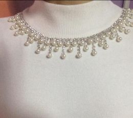 Verpakking 1Yardlot Pearl en Crystal Rhinestone Chain Trim Bridal Dance Costume Decor Craft Collar Applique Accessories6061718