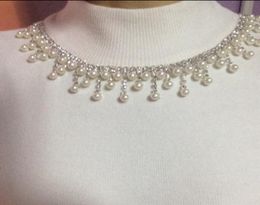 Shippement 1yardlot Pearl and Crystal Rhinestone Chain Trim Bridal Dance Costume décor Collier Collier ACCESSOIRES 3163879