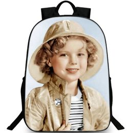 Shirley Tempel Backpack Star Daypack Actrice Schooltas Casual Packsack Print Rucksack Picture Schoolbag Fotodag pack