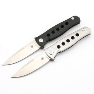 Shirogorov G10-SG02 cuchillos para acampar cuchillo plegable 95 mm D2 hoja de acero mango de titanio al aire libre campamento caza bolsillo herramienta de cocina