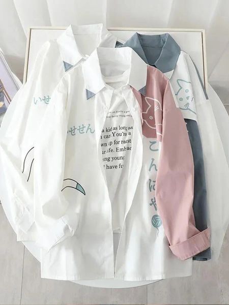 Chemise 5XL mignon chat imprimé Blouse chemise pour fille drôle été surdimensionné femmes Harajuku Ulzzang hauts t-shirt Hip Hop coréen vêtements chemise