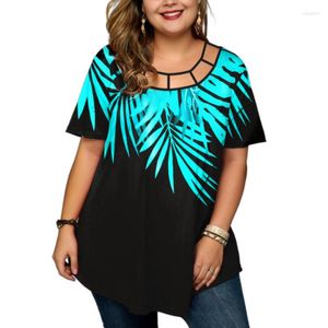 Shirt 5xl plus size dames kleding 2022 zomer korte mouw bloemenprint casual dames tunics tee peplum tops grote kleding