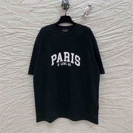 Camisa Bbalencaigas Diseñador la versión correcta de b Family Paris Classic Blcg22 Limited Camiseta de manga corta es la misma que la de Street Fashion Family