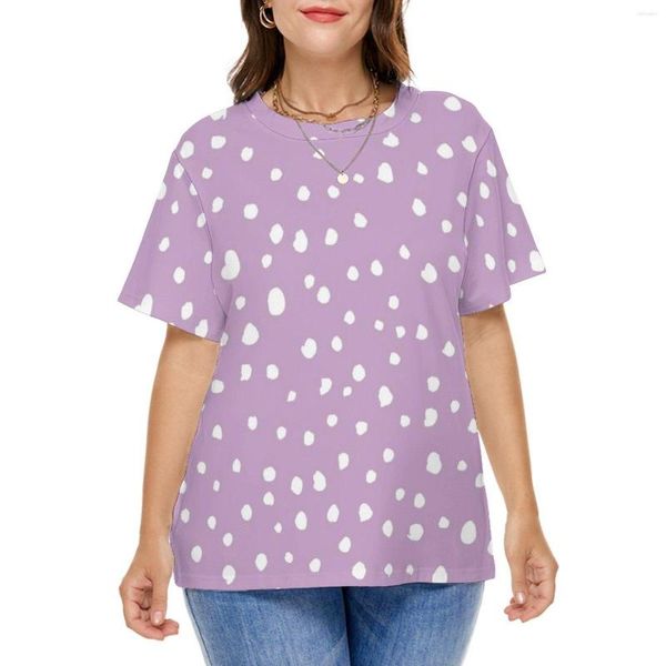 Chemise dalmatien taches imprimer T blanc à pois chemises esthétiques à manches courtes graphique t-shirt classique haut t-shirts grande taille 5XL 6XL