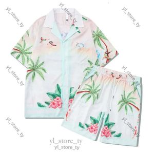 Shirt designer heren casablancas shirt en mesh shorts sets blanca heren polo shirt heren ontwerper casablancas short tee losse zijden shirttees zomertour 1421