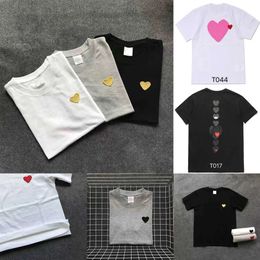 CHILIT DES CHIMENTS TARMES DES DES GARCONS COTTON MODE MODE RED Coeur Embroderie T-shirt Women's Love Casual Everything Couple Coupte Men de manches courtes CDGS Play YG-SHIRT