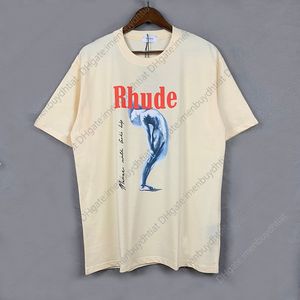 Chemise Designer t Vendre Bien Rhude Oreille de Blé t-shirt Hommes Femmes Haute Qualité Streetwear Surdimensionné Hauts de haute qualité 001