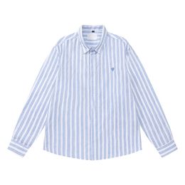 Heart Broidered Cotton Pure Shirts à manches longues pour femmes Coupages à manches longues Spring and Automne Shirts Casual Trend Trend pour hommes et chemises pour femmes