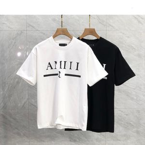 shirt Luxe Europese en Amerikaanse stijl trend straatmode heren ronde hals letter bedrukt t-shirt zomer hoge kwaliteit losse T-stukken polo mode Kleding f11