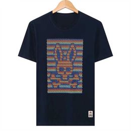 Camisa Camisetas para hombres Psychos Bunnys Skull Rabbit Print Tees Bordado de dibujos animados Manga corta Marca de moda Ocio Hombres y mujeres Pareja Neoi