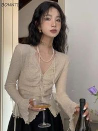 Chemises chemises femmes laceup sexy température coréenne de style coréen personnalité simple allmatch loisir nouveau slim dames printemps délicat populaire chic