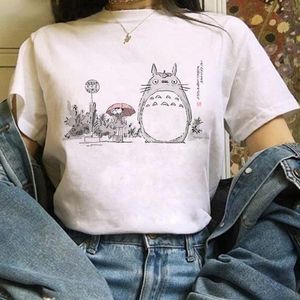 Chemise courte Kawaii mignon Anime t-shirt vêtements Totoro Ghibli Harajuku femmes Ullzang Miyazaki Hayao drôle dessin animé dames