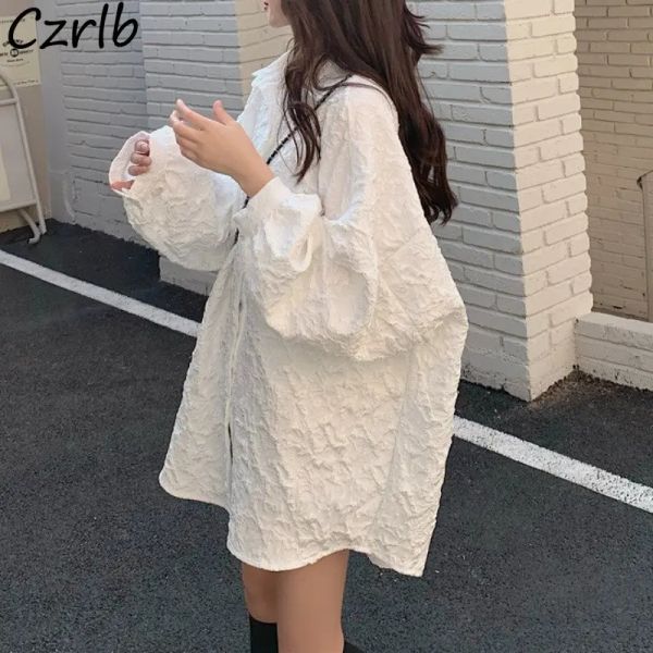 Camisa camisas blancas diseño de mujeres manga larga harajuku allmatch mujer holgada estética moda estilo coreano hembras