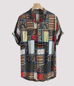 Shirtnational Style Summer Men039s Place Linen Print Shirt Shirt4258535