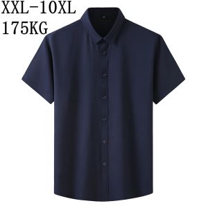 Chemises 10xl 8xl 7xl New Business Summer Business Shirts Formers For Men Short Loose Robe Shirt Man Chemise Homme Casual Brand Clothes