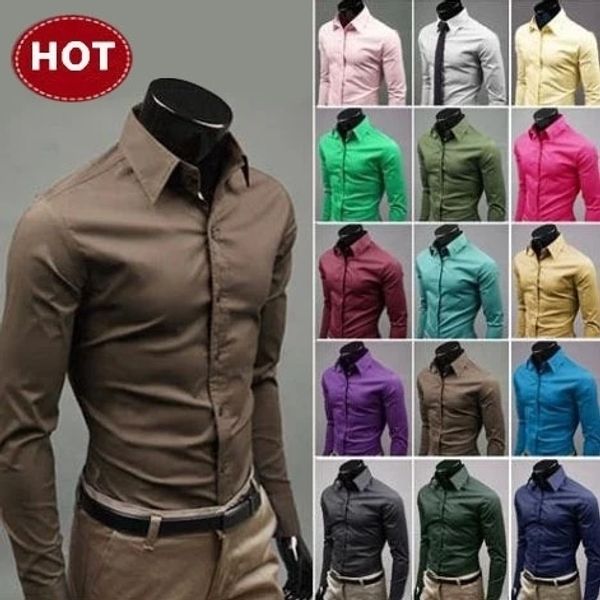 Chemises 2019 pour hommes Slim Fit Unique Robe élégante Robe à manches longues Cascater Camis Camisa Camisas Masculin Collier